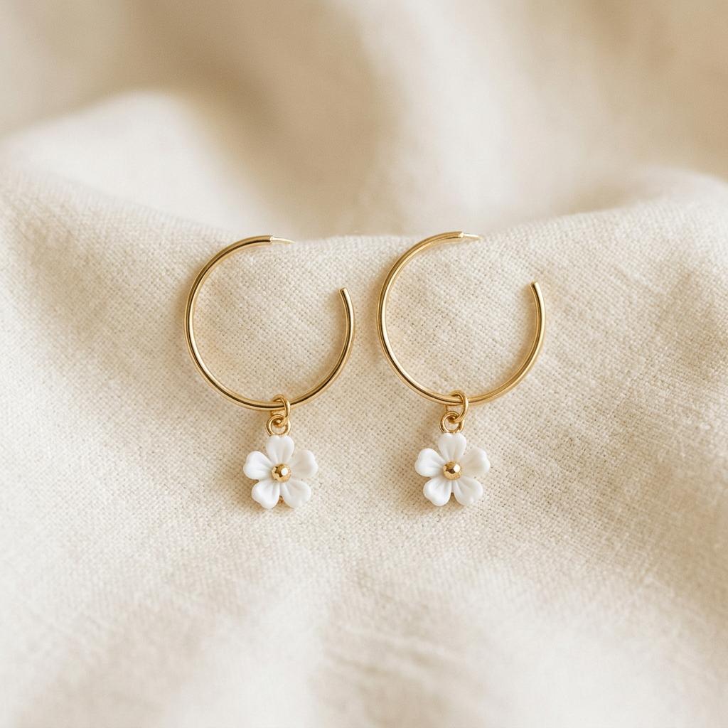 Zivara floral hoop earrings concept