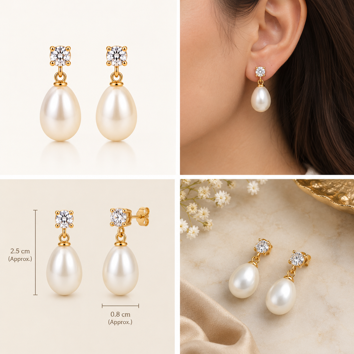 Elegant Pearl Drop Earrings
